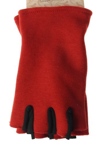 Solid Colour Fingerless Glove - Red