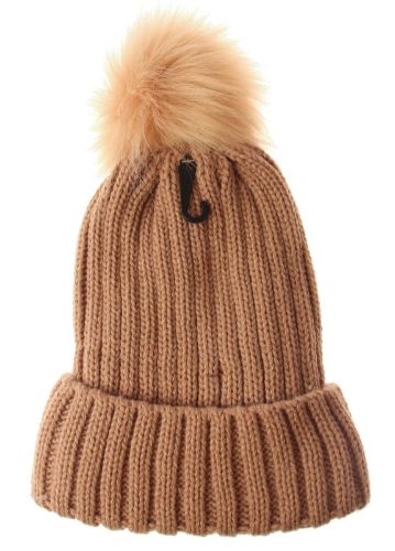 Solid Knit Stripe Beanie - Pink