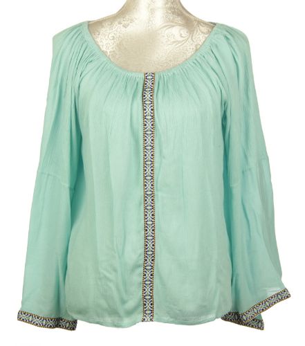 Top With Ribbon Trims - Mint