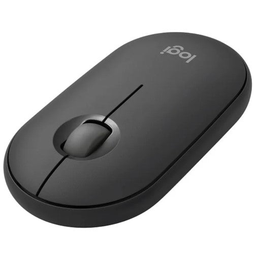 Logitech Pebble 2 M350s Wireless Mouse in Tonal Graphite, eco-friendly design, compact, silent clicks, 4000 DPI sensor.