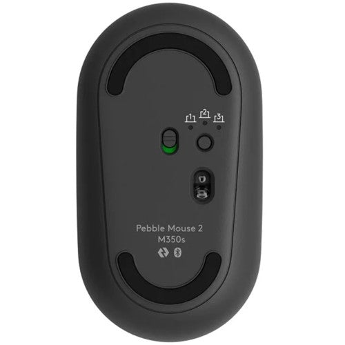 Logitech Pebble 2 M350s Wireless Mouse in Tonal Graphite, eco-friendly design, compact, silent operation, ideal for multi-device use.