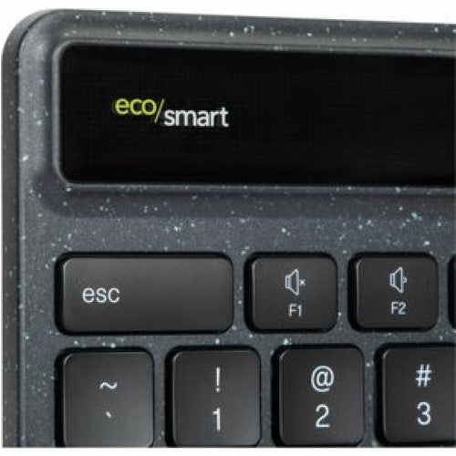 EcoSmart Wireless Keyboard - Targus DefenceGuard Bluetooth, Solar-Powered, Antimicrobial - Black