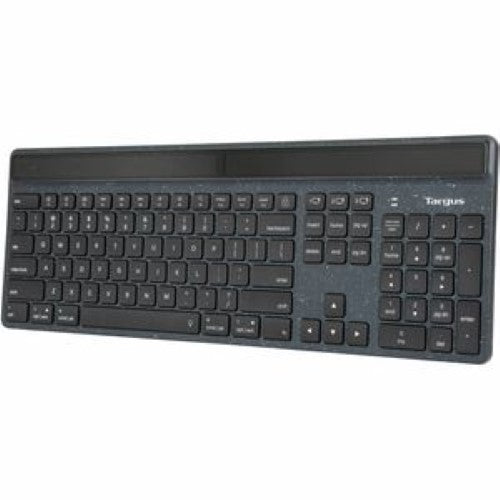 EcoSmart Wireless Keyboard - Targus DefenceGuard Bluetooth, Solar-Powered, Antimicrobial - Black