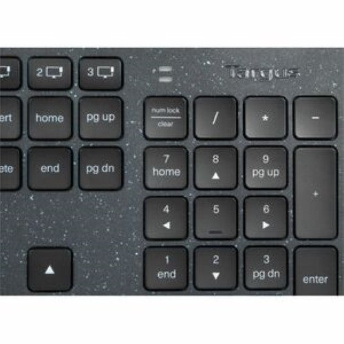 EcoSmart Wireless Keyboard - Targus DefenceGuard Bluetooth, Solar-Powered, Antimicrobial - Black