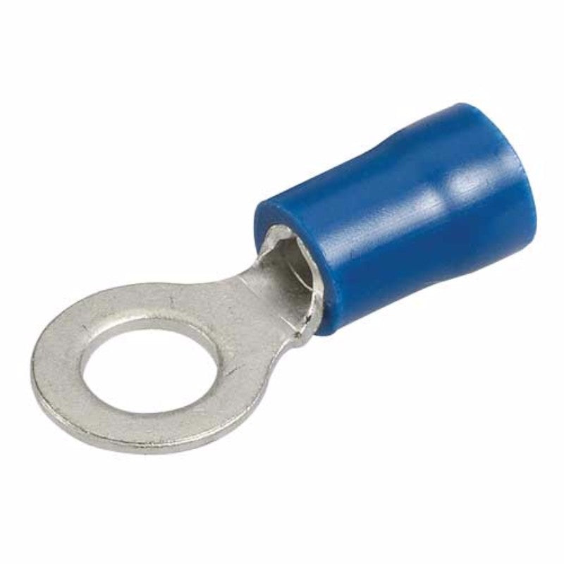 Narva blue 5mm ring terminal pack of 25, ideal for secure electrical connections with flared vinyl insulation.