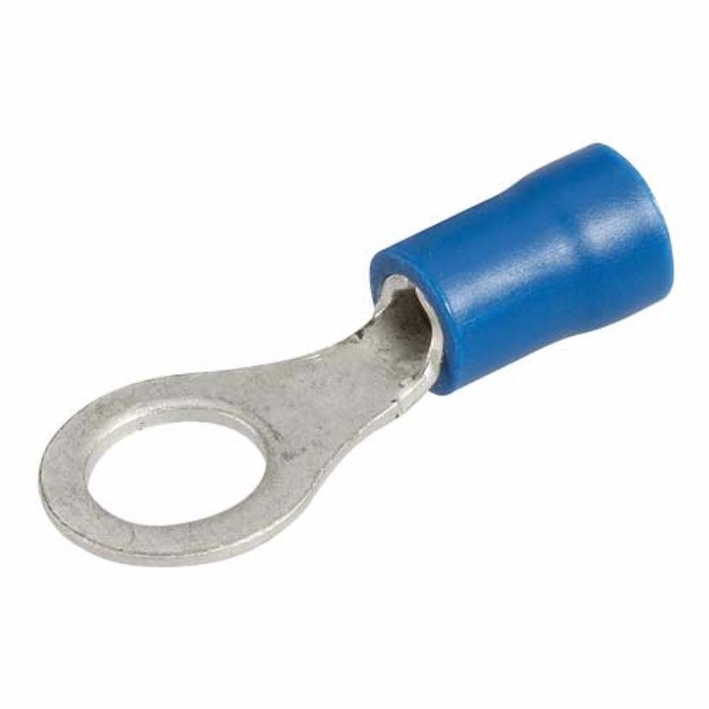 Narva blue ring terminals 6.3mm, pack of 20, ideal for secure connections in automotive and industrial projects.