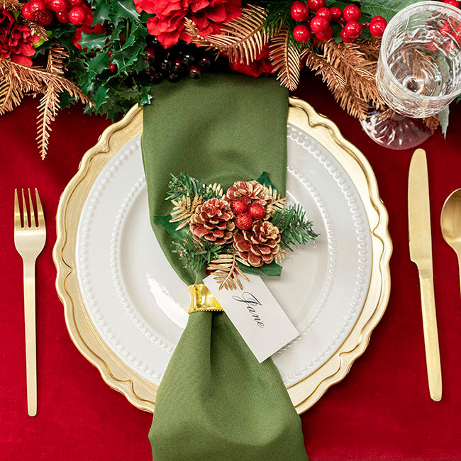 Pinecone Christmas Pick Pack 4 Red