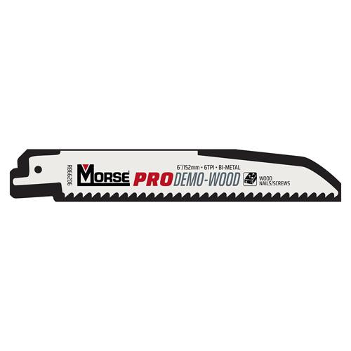 MORSE PRO Demo-Wood Reciprocating Saw Blade (6tpi x 152mm) - 5 Pack