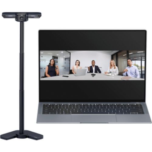 Jabra PanaCast Table Stand in black, a versatile and stable desktop stand for enhanced video conferencing anywhere.