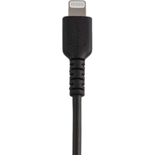 Durable 12-Inch USB-A to Lightning Charging Cable for iPhone, iPad, and AirPods (Black)