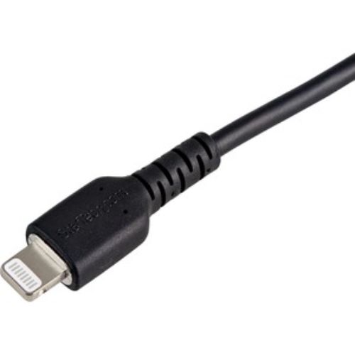 Durable 12-Inch USB-A to Lightning Charging Cable for iPhone, iPad, and AirPods (Black)