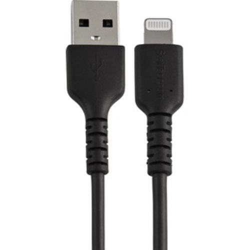 Durable 12-Inch USB-A to Lightning Charging Cable for iPhone, iPad, and AirPods (Black)