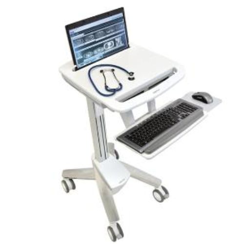 Ergotron SV40 NB Non-Power Laptop Cart - Lightweight Healthcare Workstation on Wheels
