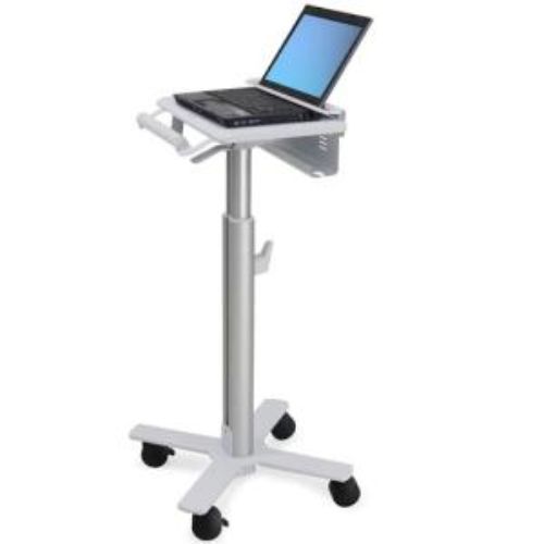 Ergotron SV10 Laptop Cart - Adjustable, Mobile & Ergonomic Workstation - White - 14.51 kg Capacity