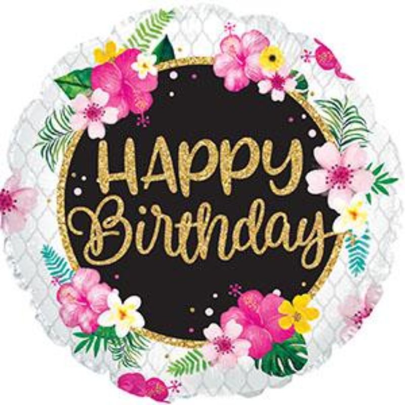 Foil/Helium Balloon - Happy Birthday Tropical (17")