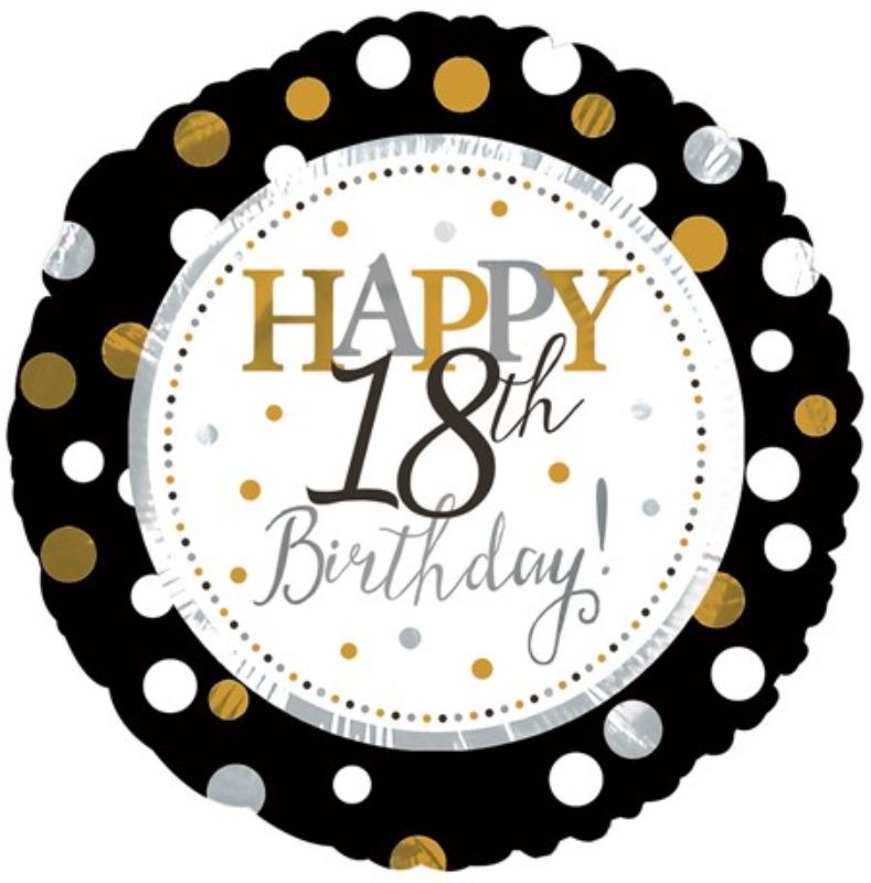 Foil/Helium Balloon - Happy 18th Birthday (17")