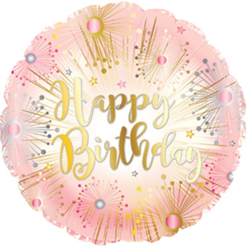 Air Filled Balloon - Happy Birthday Rose Gold (9")