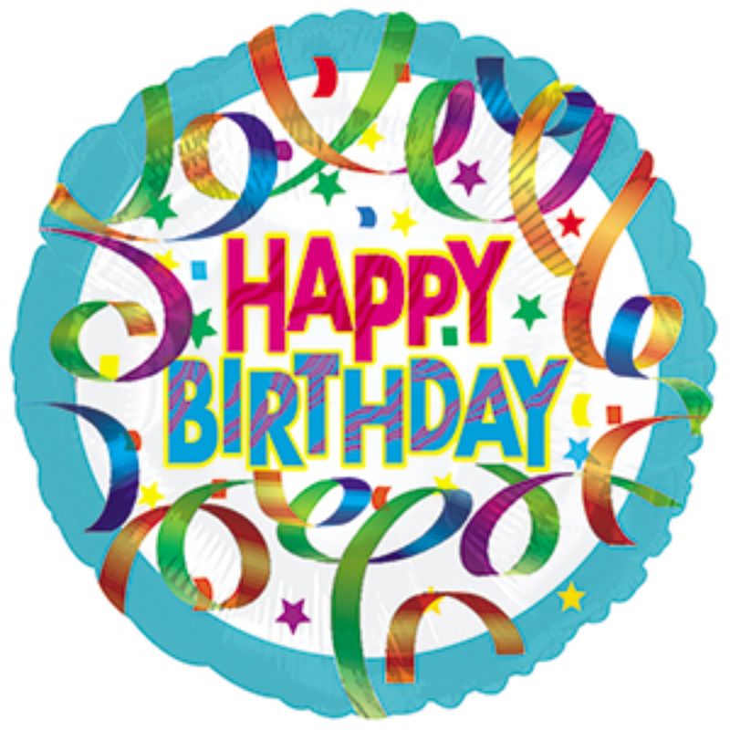 Colorful 9-inch air-filled birthday balloon with cheerful streamers for festive decorations and easy handling.