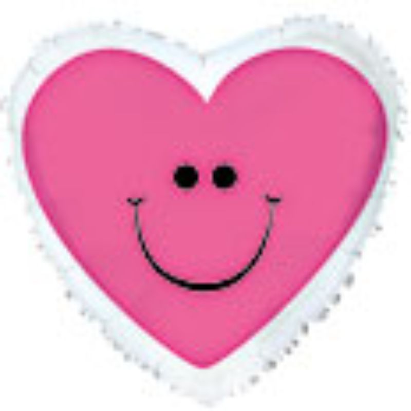 9-inch pink smiley heart balloon, perfect for celebrations and decorations, adds charm to any occasion.