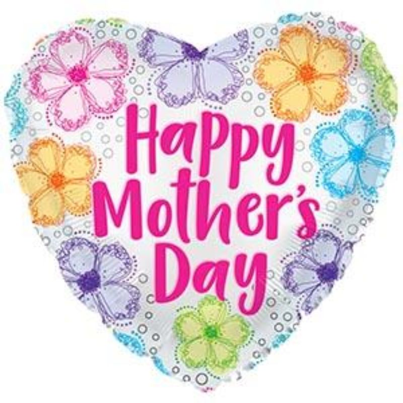 9-inch air-filled balloon featuring a vibrant Happy Mother's Day floral design, perfect for celebrations and easy to display.