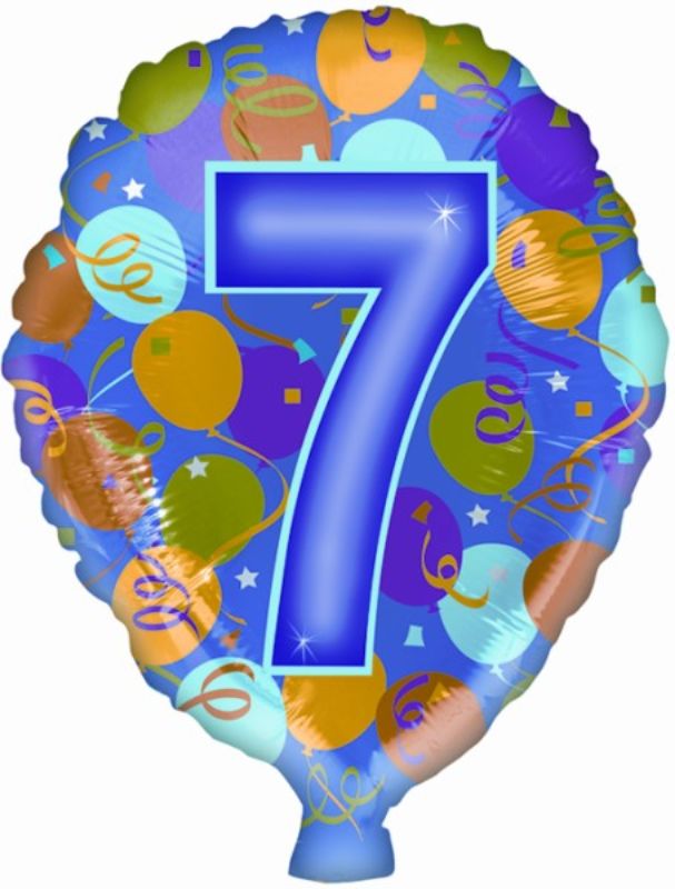 Vibrant 17-inch Number 7 latex balloon, perfect for birthdays or events, adds color and excitement to celebrations.
