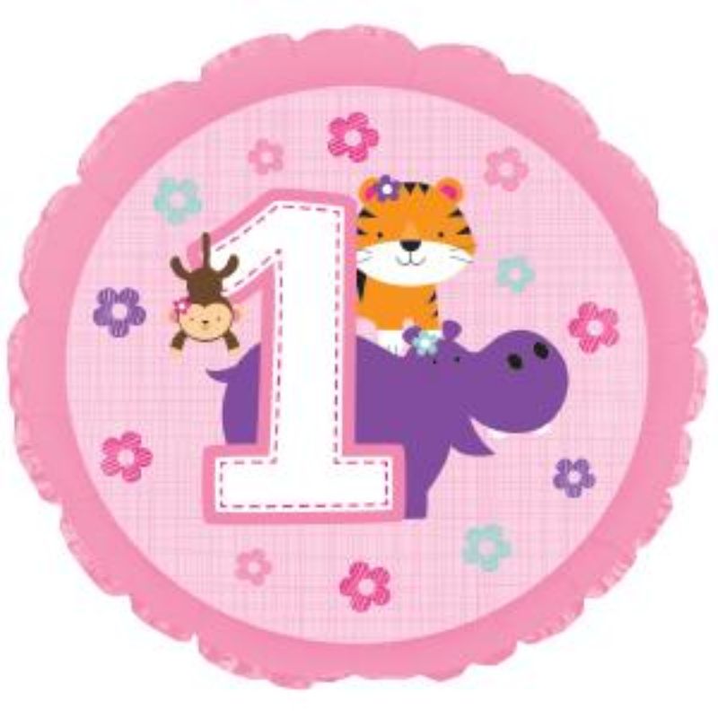 Vibrant 17-inch foil balloon with 'One is Fun' message, perfect for birthdays and celebrations.
