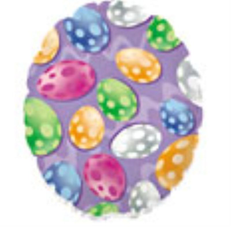 Vibrant 9-inch polka dotted egg balloon, perfect for Easter, spring events, and versatile DIY party decorations.