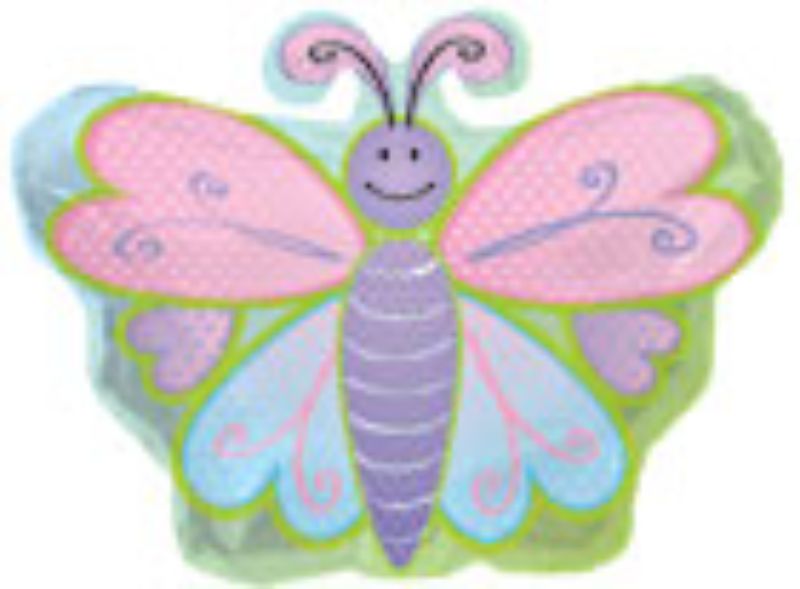 Vibrant 12-inch butterfly balloon with polka dots, perfect for celebrations and easy indoor/outdoor decoration.