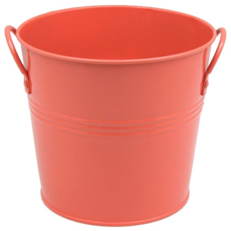 Metal Bucket - Coral (18cm)