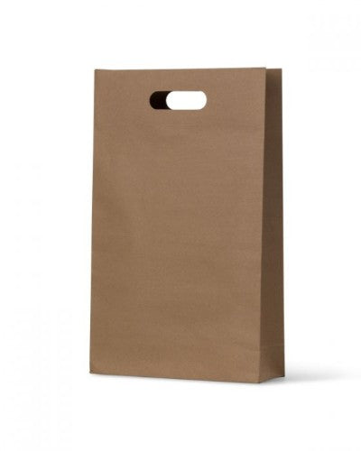 Paper Bag Brown Kraft Die Cut Triple Wine Bag - (100 Bags)