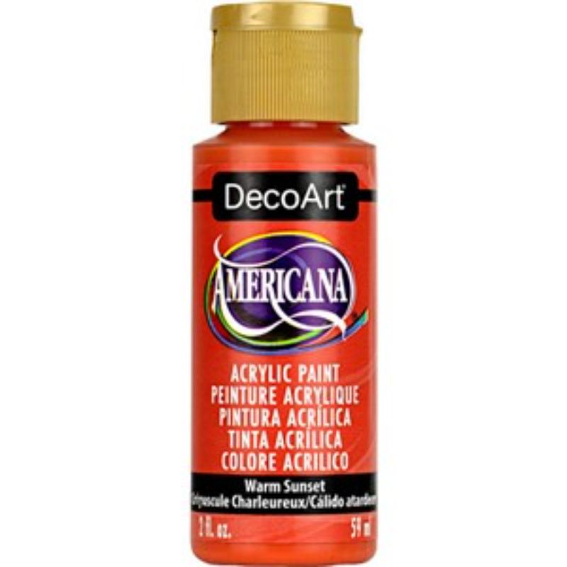 Vibrant Americana Acrylics 2oz Warm Sunset paint, perfect for creative projects with smooth finish and lasting color.