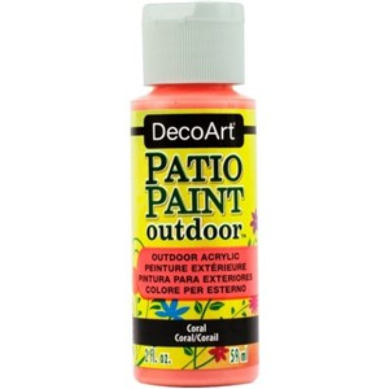 2oz Coral Patio Paint, UV-resistant, eco-friendly, perfect for refreshing outdoor furniture and decor.