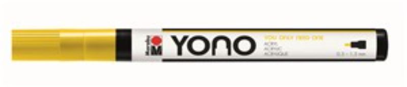Marabu Yono 019 Fine Yellow acrylic marker for vibrant art on various surfaces, featuring a precision tip and waterproof ink.