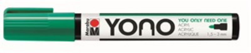 Marabu Yono 067 Bullet Rich Green acrylic marker, perfect for vibrant designs on various surfaces.