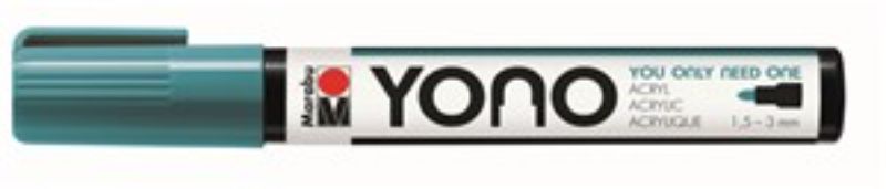 Marabu Yono 998 Bullet Turquoise Blue acrylic marker for versatile art on various surfaces with vibrant, opaque color.