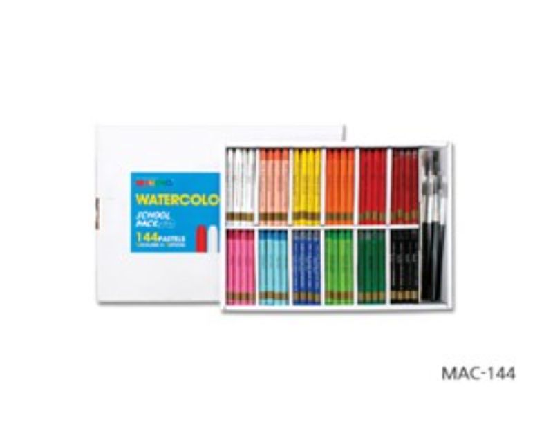Vibrant 12 crayon set with brushes, perfect for kids' creative projects and safe, non-toxic fun.