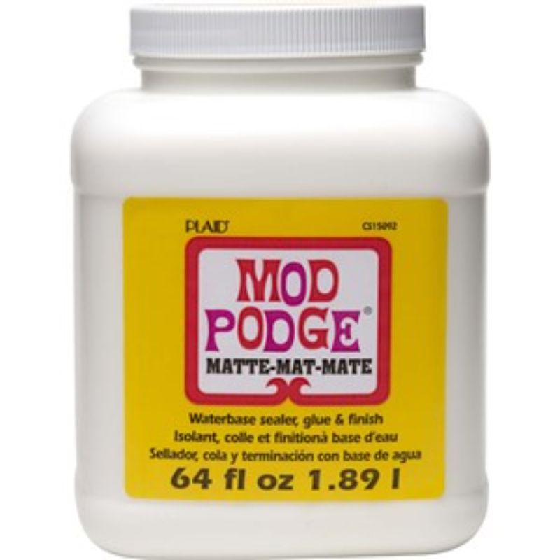 Mod Podge Matte 64 Oz, all-in-one glue, sealer, and finish for smooth, durable crafting on various surfaces.