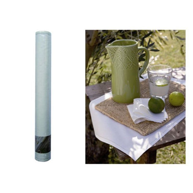 Ecru MyDrap fabric placemats roll of 25, elegant disposable cotton dining mats for effortless clean-up and style.