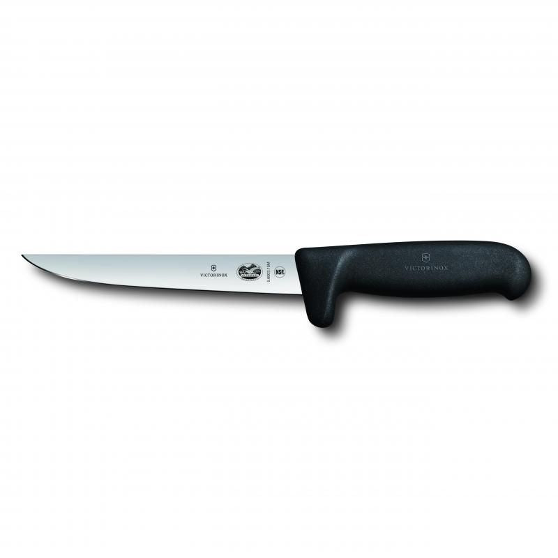 Victorinox Boning Knife Safety Grip Wide Blade Fibrox 15cm | Black