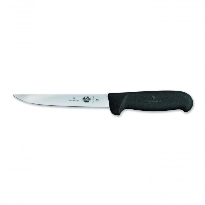 Victorinox Prof Boning Knife 12cm Straight Narrow Blade Fibrox | Black