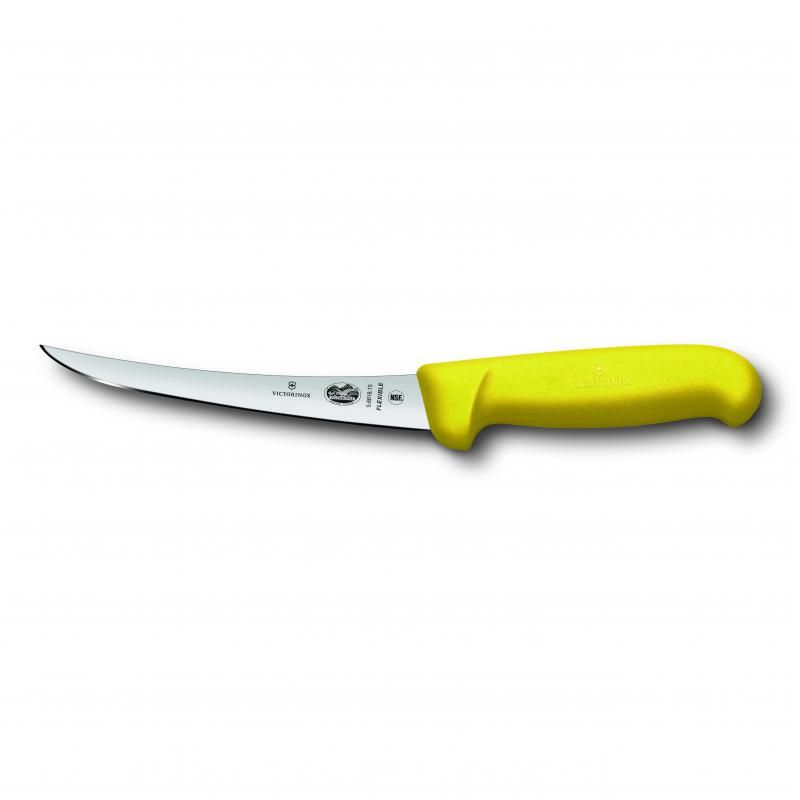 Victorinox FIbrox Curved Flexible Narrow Boning Knife 12cm | Yellow