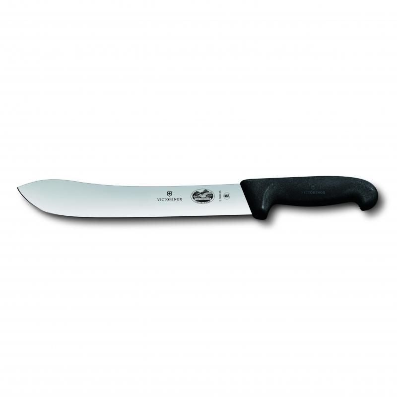 Victorinox Butchers Knife Wide Tip Blade Fibrox 18cm | Black