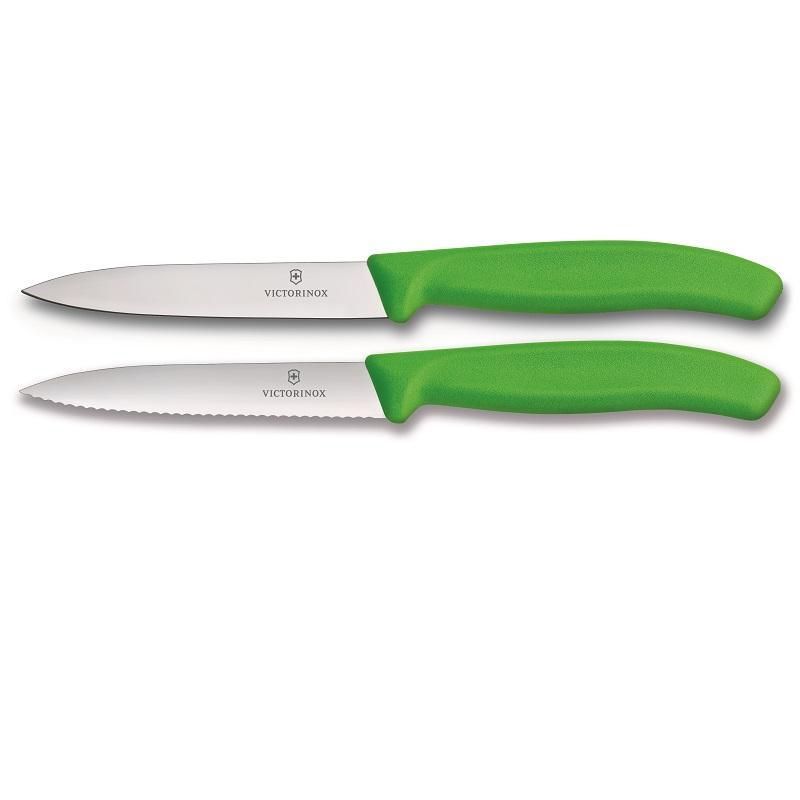 Victorinox 2 Piece Swiss Classic Paring Knife Set - Green - 6.7796.L4B