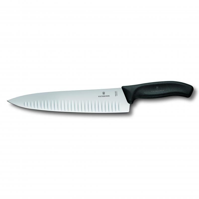 Victorinox Cooks-Carving Knife, 25cm,Fluted Blade, Classic,Black, Blis