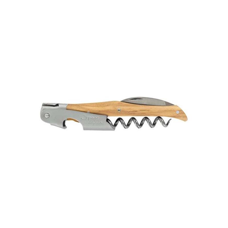 Elegant Verdier Prestige Corkscrew with olive wood handle and stainless steel bolsters, perfect for wine connoisseurs.