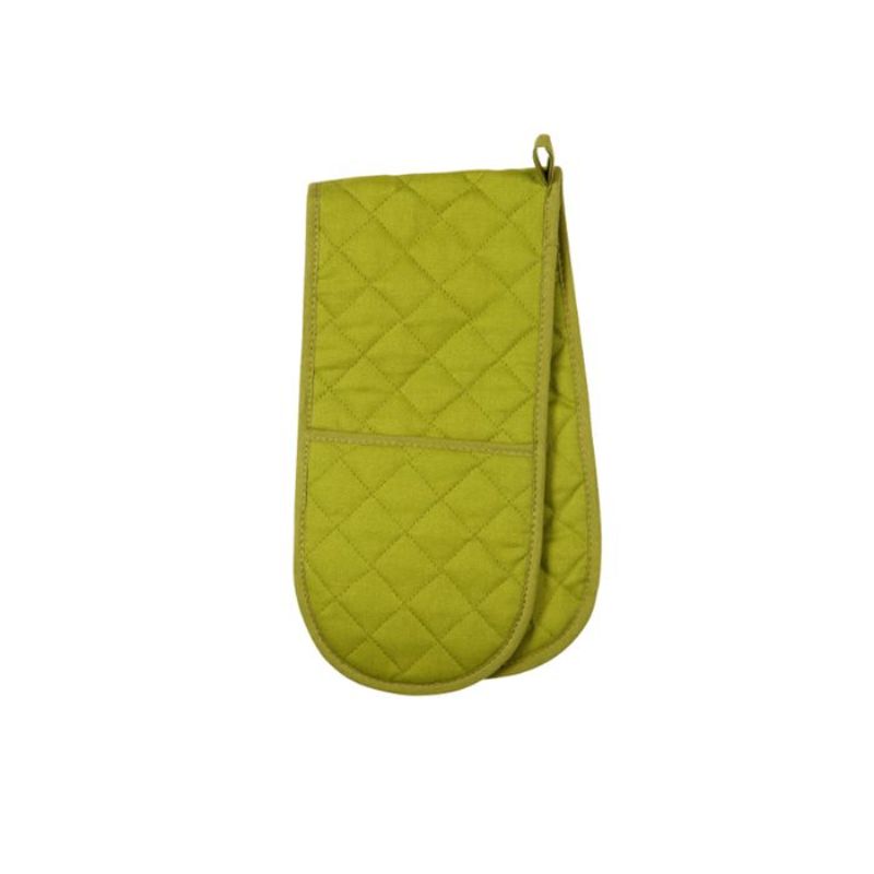 Double oven glove in vibrant greenery, 78cm, made of cotton and polyester, perfect for stylish kitchen protection.