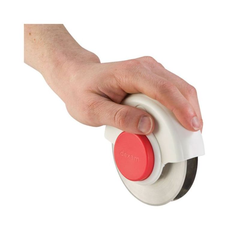 Ergonomic 360 System Wheelie for effortless pizza slicing and quick herb chopping with dual stainless steel blades.