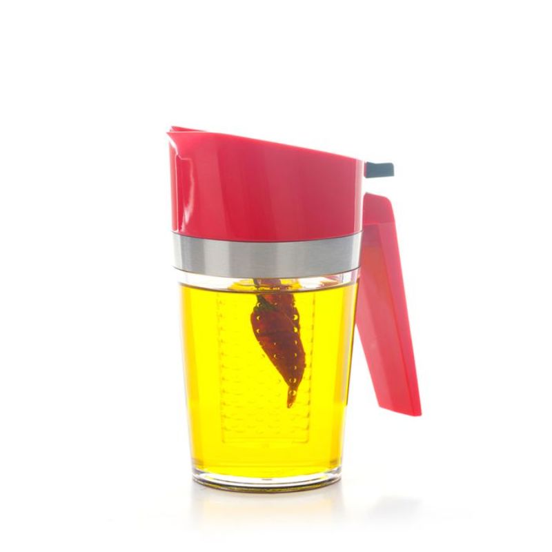 Dexam red oil drizzler and infuser for homemade dressings, marinades, and elegant table presentation.