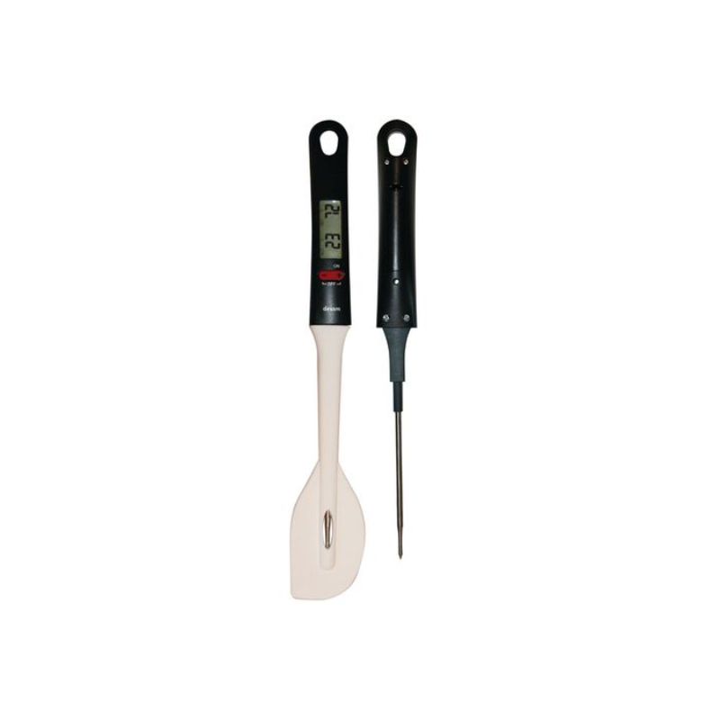 THERMOSPOON - DEXAM: 32cm silicone spoon with detachable thermometer for precise cooking and stirring of sauces and chocolates.