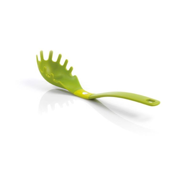 Mastrad Bel Air Green Pasta Spoon, 31cm, durable nylon, mess-free design, vibrant color, ideal for serving pasta.
